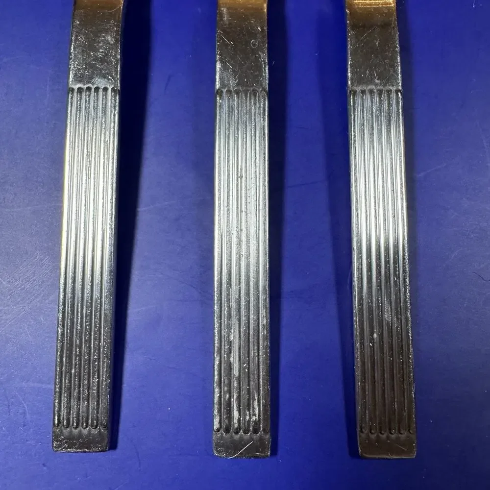 3x Dansk Stainless Thebe Dinner Forks 7 3/8” Glossy Ribbed Handle